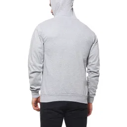 Campus Sutra Light Grey Printed Regular Fit Hooded Sweatshirt image 2