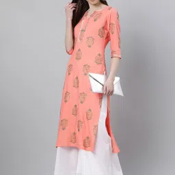 gerua by libas Libas Pink Printed Straight Kurta image 5