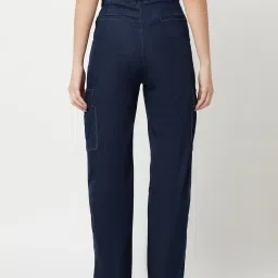 Crimsoune Club Blue Straight Fit Mid Rise Cargo Jeans image 2