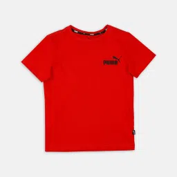 Puma Boys Red Solid T-Shirt image 1