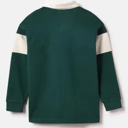 United Colors Of Benetton Boys Green Cotton Regular Fit Color Block T-Shirt image 2