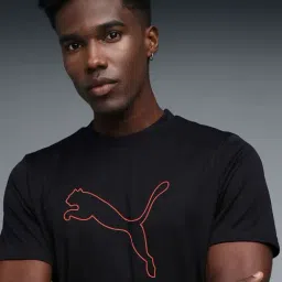 Puma Black Breathable Printed Relaxed Fit Training Tee image 3