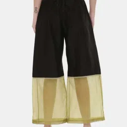 ASMI By Mayank Modi Black Green Chanderi Organza Pants image 2