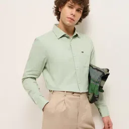 The Bear House Green Cotton Slim Fit Solid Shirt-picture-40