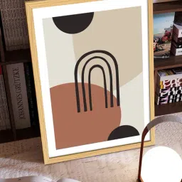 Art Street Boho Abstract Shape And Black Line Wall Art Painting image 3