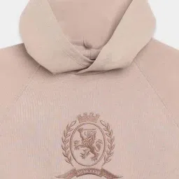 Tommy Hilfiger Beige Cotton Regular Fit Embroidered Hoodie image 4