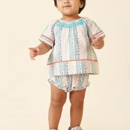 Fabindia Kids Multicolor Printed Top with Bloomer image 1