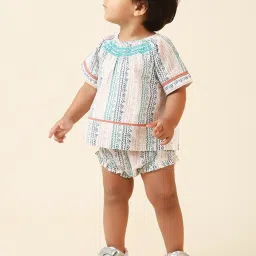 Fabindia Kids Multicolor Printed Top with Bloomer image 3
