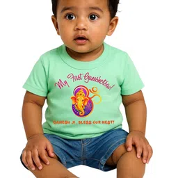 Cute Pals Kids-Unisex Green Cotton Graphic Printed Tshirts-image-50