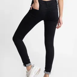 Spykar Black Cotton Slim fit Jeans image 2