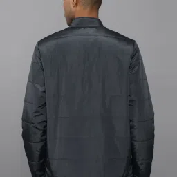 allen solly Men Grey Textured Full Sleeves Casual Jacket image 2