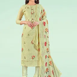 HERE&NOW Embroidered Sequnnied Modal Chanderi Unstitched Dress Material-picture-39