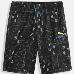 Puma Boys Typography Printed Loose Fit Shorts-image-1