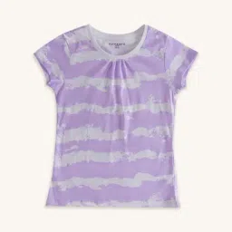 Pantaloons Junior Lilac & Grey Cotton Printed T-Shirt-picture-34