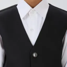 Kids Island Boys Black Regular Fit Waistcoat image 4