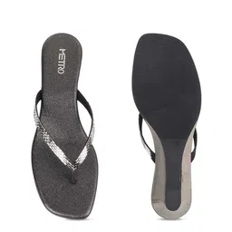 Mochi Black Embellished Wedge Sandals image 5