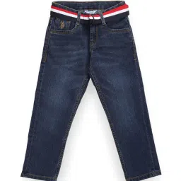 U.S. Polo Assn. Kids Blue Solid Jeans with Belt-picture-44