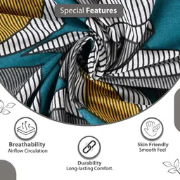 Divine Casa Florate Teal Floral Printed Cotton 144 TC Single Bedsheet Set-2.23 m x 1.45 m image 3