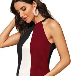 BAESD Colourblocked Halter Neck A-LIne Top image 4