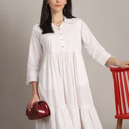 Merira Pure Cotton Fit & Flared Ethnic Dresses image 2