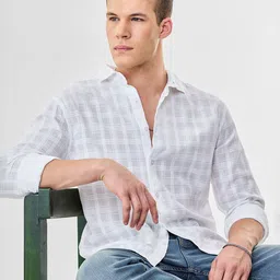 Snitch Men White Checked Shirt-image-53