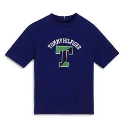Tommy Hilfiger Kids Navy Voyage Logo Regular Fit T-Shirt-image-3