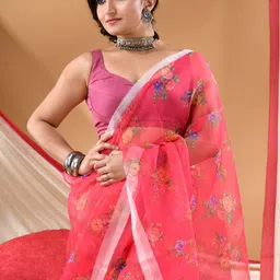 DESH BIDESH Floral Organza Saree image 3