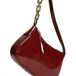 Provogue Animal Textured Half Moon Shoulder Bag with Quilted image 3