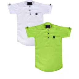 OJ TREND Kids-Boys White Kurtas-picture-12
