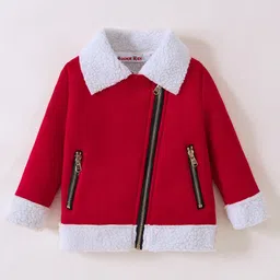 Kookie Kids Full Sleeves Jacket Solid Colour - Red-picture-18