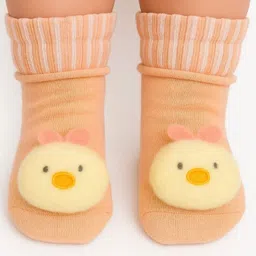 Neska Moda Cotton Elastane Animal Applique Detailed Socks - Beige-picture-28