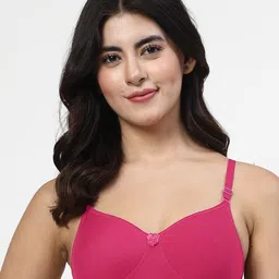 LILY Women Pack Of 2 Solid Full Coverage Heavily Padded Non Wired Tshirt Bra dapyeh image 3