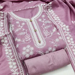 MANVAA Embellished Unstitched Dress Material image 2