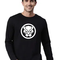 Organic Chics Men Black Panther Bio Finish Graphic Printed Round Neck Cotton T-shirt-picture-13
