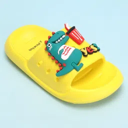 Pine Kids Slip On Style Clogs with Dino Jibbitz - Yellow image 3