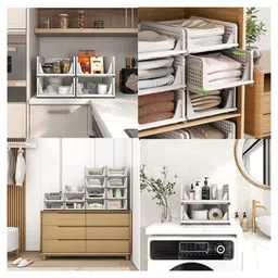 JD FRESH Polypropylene 10 Pieces Wardrobe Organizer for Storage Foldable - White image 4