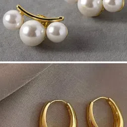 MONKDECOR Women Gold Earrings image 1