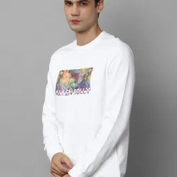 Allen Solly White Cotton Regular Fit Printed Sweatshirt image 3