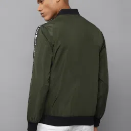 allen solly Men Olive Print Full Sleeves Casual Jacket image 2