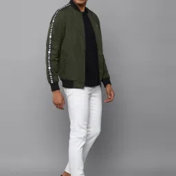 allen solly Men Olive Print Full Sleeves Casual Jacket image 5