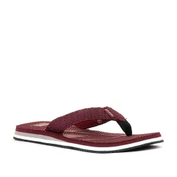 khadim Pro by Khadims Men's Burgundy Flip Flops image 2
