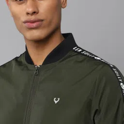 allen solly Men Olive Print Full Sleeves Casual Jacket image 4