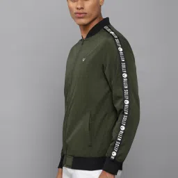 allen solly Men Olive Print Full Sleeves Casual Jacket image 3