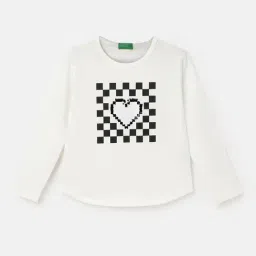 United Colors of Benetton Kids Off White Embellished Full Sleeves T-Shirt-picture-35