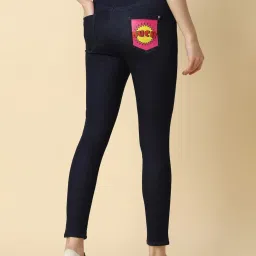 Allen Solly Navy Cotton Printed Mid Rise Jeans image 2