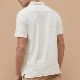 Code By Lifestyle White Regular Fit Texture Shirt image 2