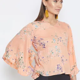PURYS Peach Floral Print Top image 3