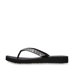 Skechers Women's MEDITATION - CLEAR WATERS Black Silver Casual Slippers image 3