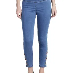 Miss Chase Blue Super Skinny Fit Jeggings image 1