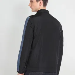 U.S. Polo Assn. Denim Co. Black & Blue Regular Fit Colour Block Jacket image 2